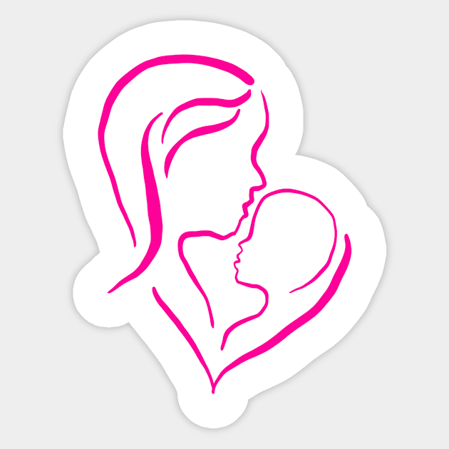 Mom and San Sticker by komandan pleton